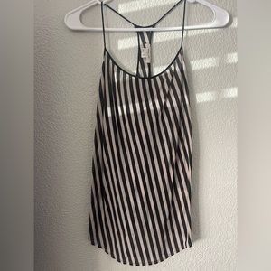 Striped black and white tank